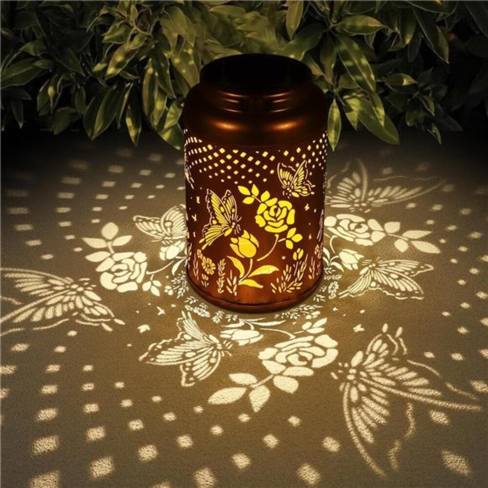 Rose Butterfly Decoration Solar Lanterns Outdoor Waterproof Garden Decor Gifts